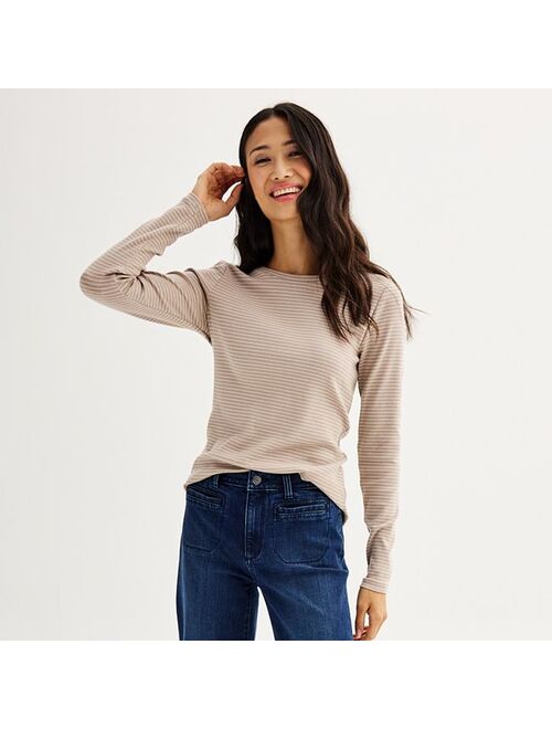 Women's Sonoma Goods For Life Ribbed Long Sleeve Tee