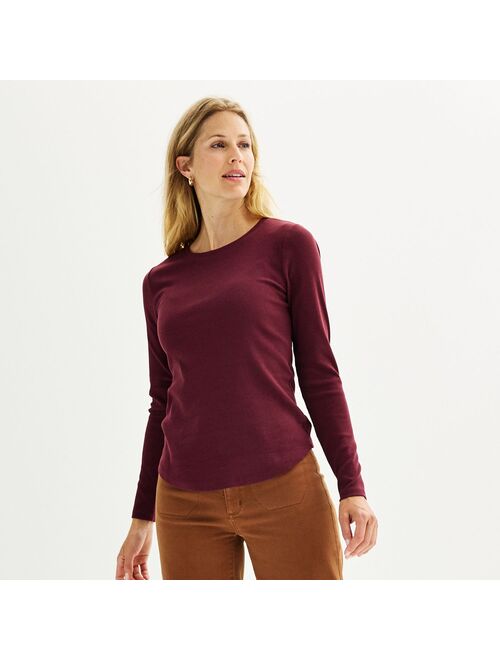 Women's Sonoma Goods For Life Ribbed Long Sleeve Tee