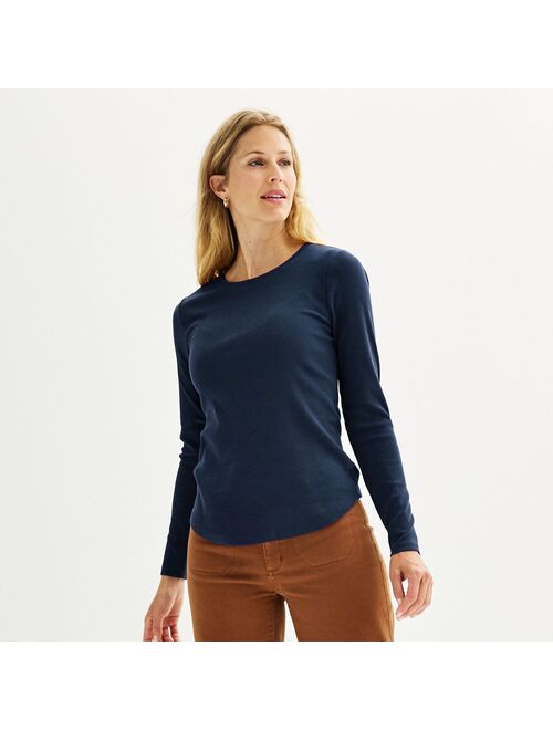 Women's Sonoma Goods For Life Ribbed Long Sleeve Tee