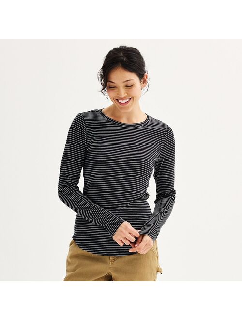 Women's Sonoma Goods For Life Ribbed Long Sleeve Tee