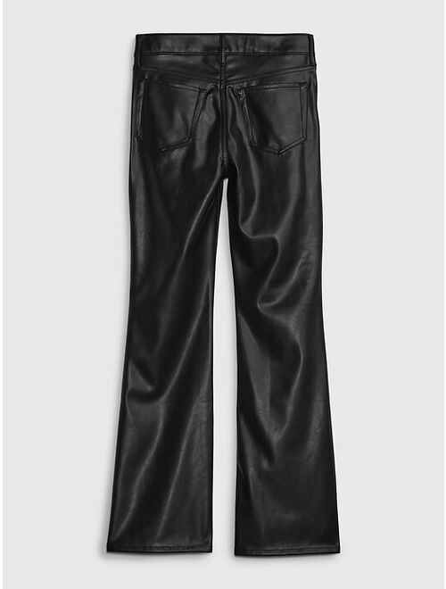 Gap Kids High Rise Vegan Leather '70s Flare Pants