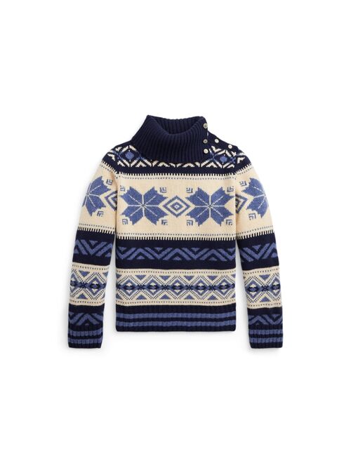 POLO RALPH LAUREN Big Girls Fair Isle Wool-Blend Turtleneck Sweater