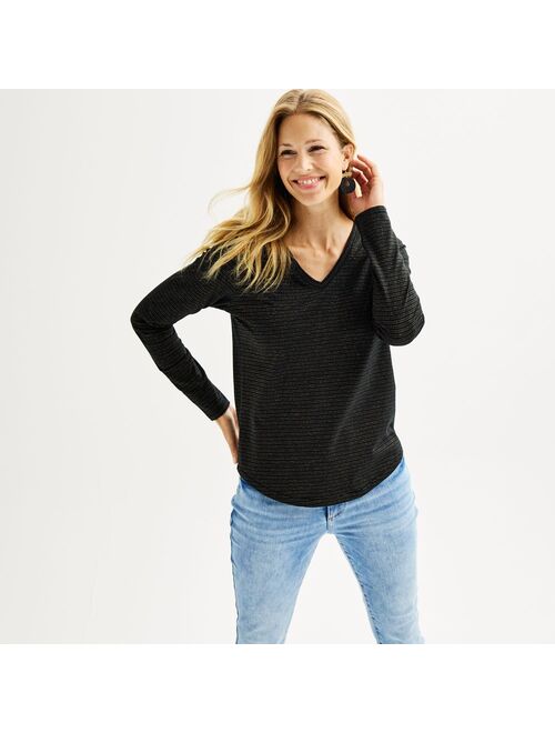 Women's Sonoma Goods For Life Everyday V-Neck Long Sleeve Tee