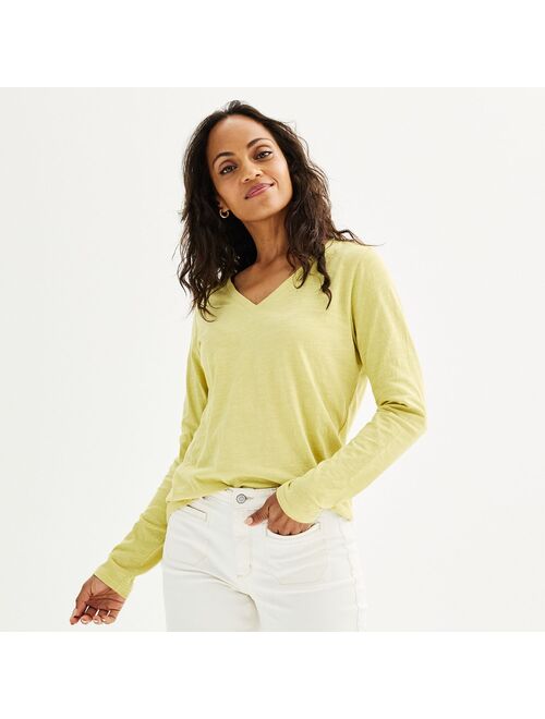 Women's Sonoma Goods For Life Everyday V-Neck Long Sleeve Tee