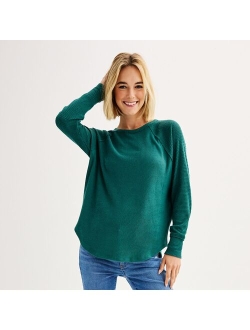 Juniors' SO Cozy Crewneck Long Sleeve Tee