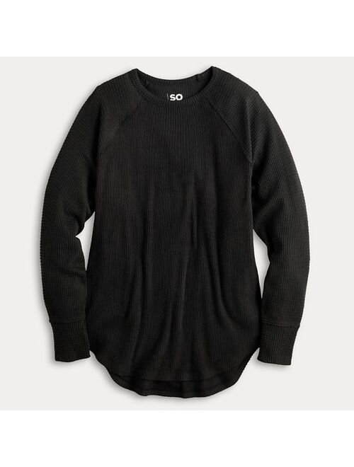 Juniors' SO Cozy Crewneck Long Sleeve Tee