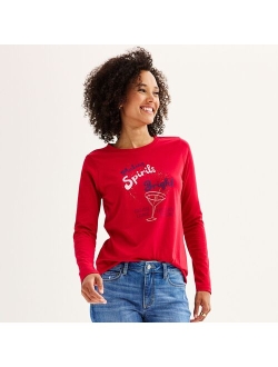 Long Sleeve Holiday Graphic Tee