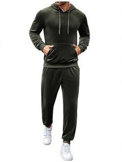 Men's Tracksuit 2 Piece Sweatsuit Set Long Sleeve Hoodies Athletic Suit For Sports Casual Fitness Jogging