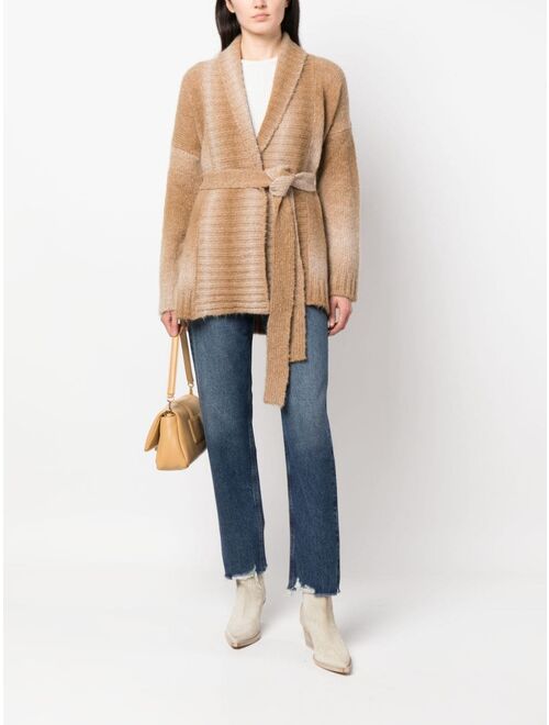 Woolrich ombre-effect tie-waist cardigan