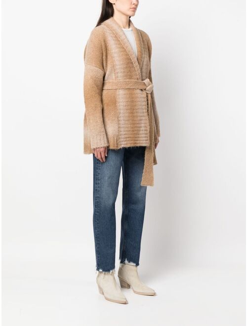 Woolrich ombre-effect tie-waist cardigan