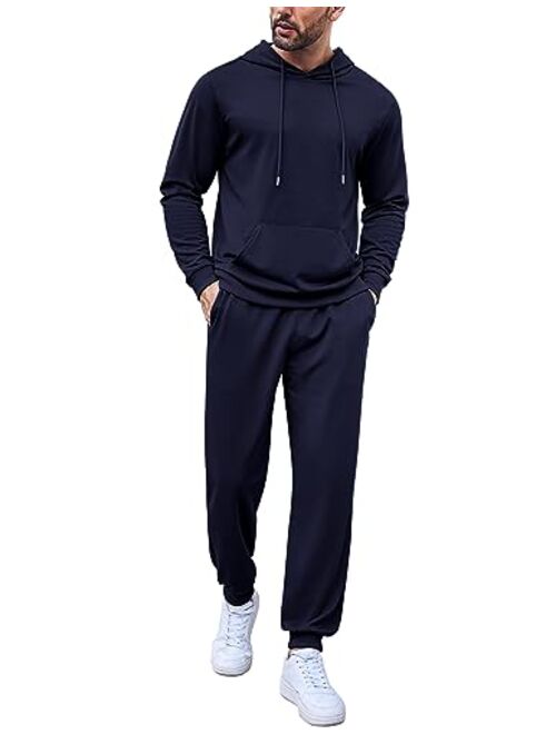 COOFANDY Men's Tracksuit 2 Pieces Long Sleeve Sets Casual Hooded Sweatsuits Jogging Suits