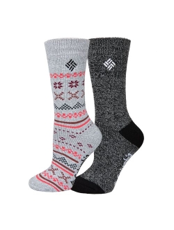 2-Pk. Fairisle Thermal Crew Socks