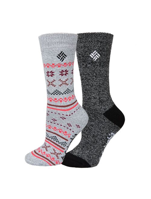 Women's Columbia 2-Pk. Fairisle Thermal Crew Socks