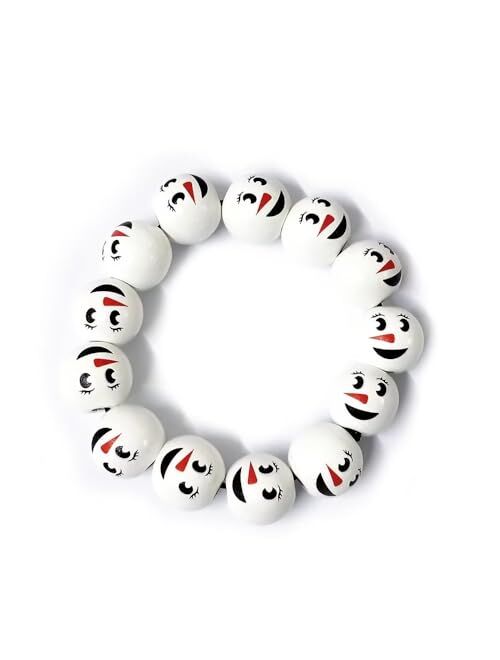 Zhang Shine Christmas Beaded Bracelets Christmas Snowman Wooden Bead Buffalo Plaid Christmas Tree Bracelets Round Bead Christmas Rope Stretch Bracelets Holiday Jewelry Xm