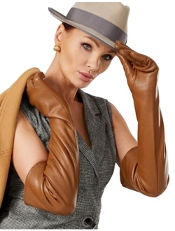 VIKIDEER Warm Soft Long Leather Gloves Women Plush Lined Full Touchscreen Luxury Gloves for Evening Opera Arty Costume 23.6''