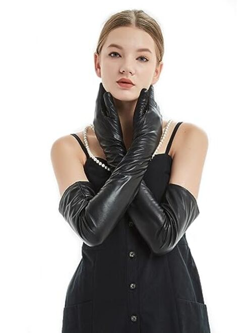 KIMOBAA Opera long Real Sheep Leather Gloves Shoulder Long Evening Gloves