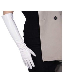 Bellady Long Faux Leather Gloves for Women,Elbow Length Touchscreen Dress Gloves,Cosplay Costume Opera Gloves