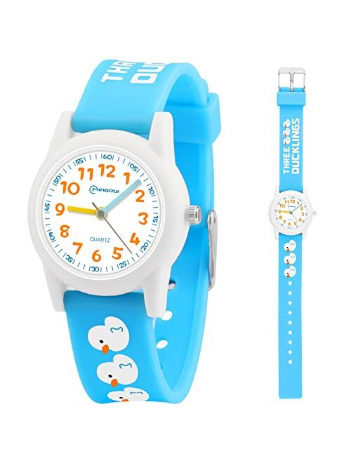 Juboos Kids Watch, Waterproof Quartz Stone Kids Analog Watch Easy Study Time and Reading Teaching Tool for Boys and Girls Aged 3-12, Kids Gifts, Christmas Gifts