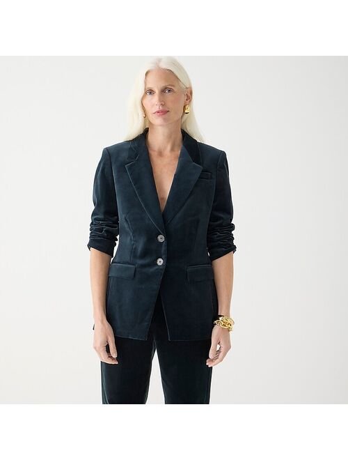 J.Crew Nipped-in blazer in stretch velvet