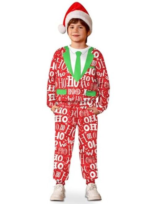 BesserBay Boys Christmas Ugly Sweatshirt Set with Pockets 4-14 Years