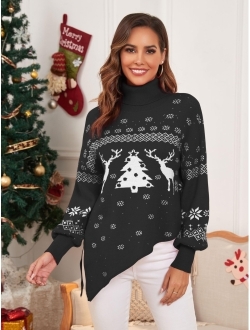 Women Christmas Sweater Oversized Pullover Sweaters Casual Loose Long Sleeve Knit Tops