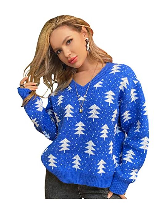 Fashionme Women/Men Ugly Christmas Sweaters Pullover Holiday Couples Matching Premium Warm Stretchy Soft Breathable