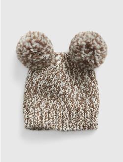 Toddler Marled Double Pom Beanie