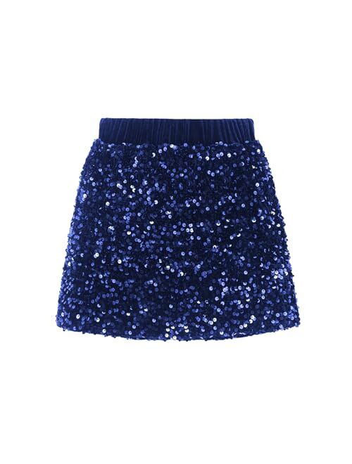 WELAKEN Sparkly Sequin Skirt for Girls Toddler & Kids II Little Girl's Elastic Waistband Skirts