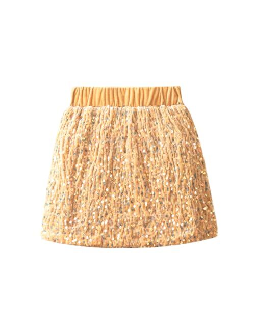 WELAKEN Sparkly Sequin Skirt for Girls Toddler & Kids II Little Girl's Elastic Waistband Skirts