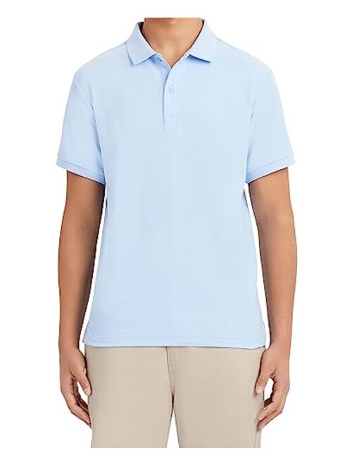 Nautica Young Men's Uniform Short Sleeve Stretch Pique Polo