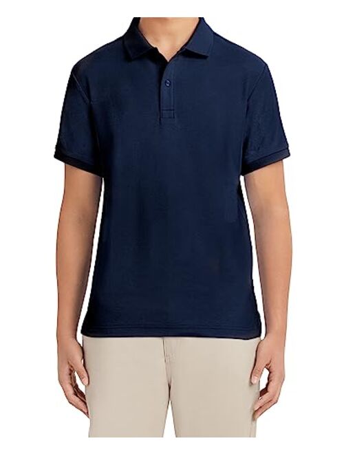 Nautica Young Men's Uniform Short Sleeve Stretch Pique Polo