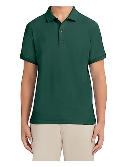 Nautica Young Men's Uniform Short Sleeve Stretch Pique Polo