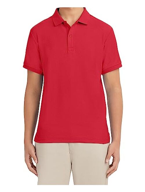 Nautica Young Men's Uniform Short Sleeve Stretch Pique Polo