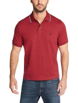 Men's Classic Fit Short Sleeve Dual Tipped Collar Polo Shirt