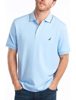 Men's Classic Fit Short Sleeve Dual Tipped Collar Polo Shirt