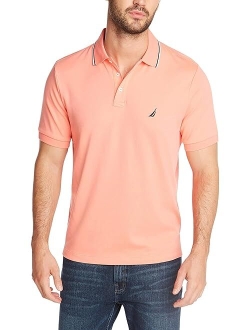 Men's Classic Fit Short Sleeve Dual Tipped Collar Polo Shirt