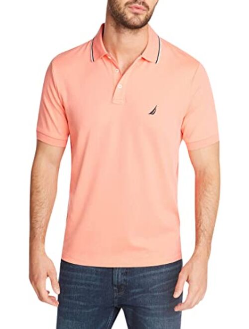 Nautica Men's Classic Fit Short Sleeve Dual Tipped Collar Polo Shirt