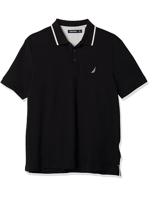 Nautica Men's Classic Fit Short Sleeve Dual Tipped Collar Polo Shirt