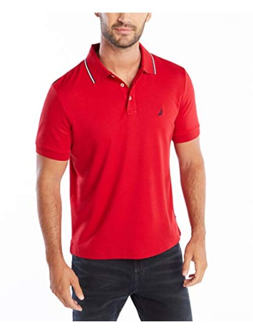 Nautica Men's Classic Fit Short Sleeve Dual Tipped Collar Polo Shirt