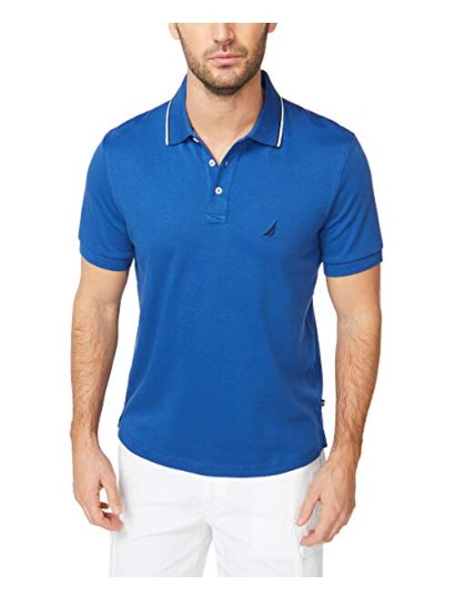 Nautica Men's Classic Fit Short Sleeve Dual Tipped Collar Polo Shirt