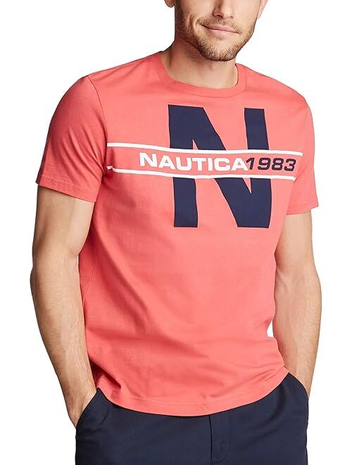 Nautica Men's Short Sleeve 100% Cotton Nautical Series Graphic Tee