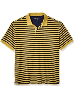 Men's Classic Fit 100% Cotton Soft Short Sleeve Stripe Polo Shirt