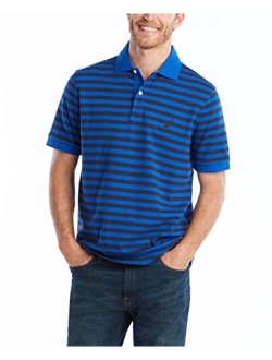 Men's Classic Fit 100% Cotton Soft Short Sleeve Stripe Polo Shirt