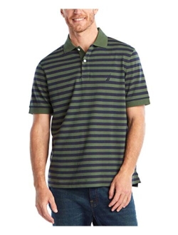 Men's Classic Fit 100% Cotton Soft Short Sleeve Stripe Polo Shirt