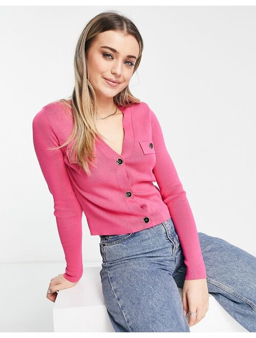 New Look fine knit cardigan in pink