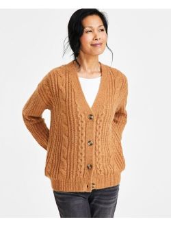 Style & Co Women's Cable-Knit V-Neck Cardigan, Created for Macy's