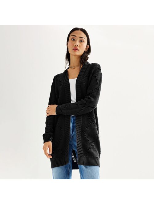 Petite Sonoma Goods For Life Pointelle Duster Cardigan