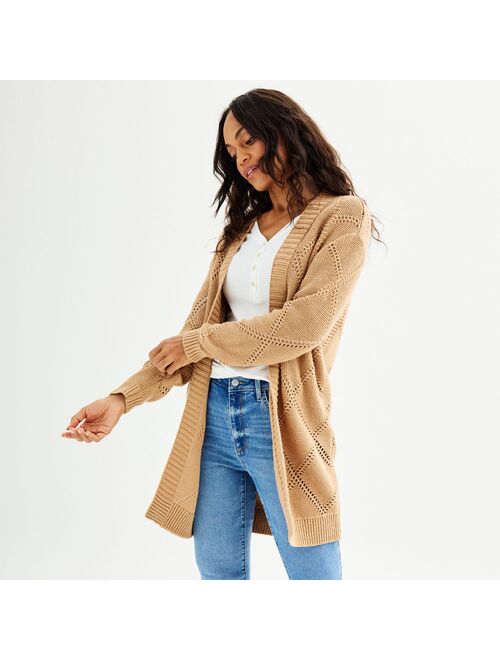 Petite Sonoma Goods For Life Pointelle Duster Cardigan