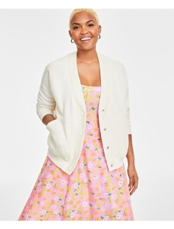 On 34th Women's Fleece Snap-Front Cardigan, Created for Macy's