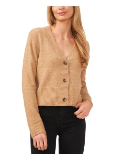 CeCe Women's V-Neck Cropped Cardigan